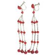 Red Bead Chandelier Earrings on Sale