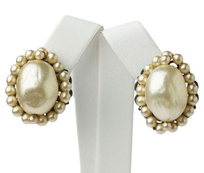 Baroque Pearl Earrings by Louis Rousselet Online now