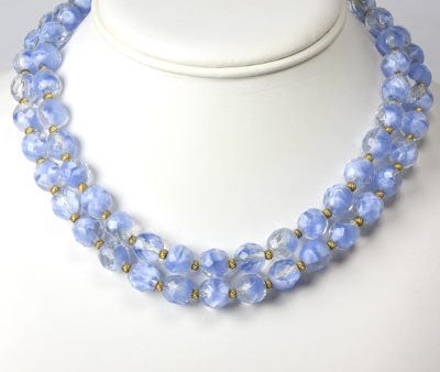 Blue Bead 2-Strand Choker by Hattie Carnegie Online