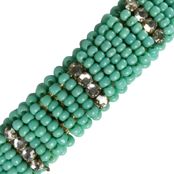 Turquoise Bead Bracelet with Diamantés For Cheap