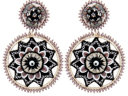 Black and White Double Drop Jacey Earrings Hot on Sale