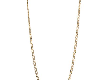 Yellow Gold Long Link Diamond Clasp Necklace Fashion