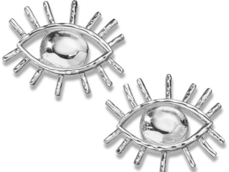 Sterling Silver Evil Eye Stud Earrings Online now