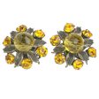 Citrine Beaded Flower Earrings For Discount