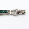 Emerald, Diamanté & Sterling Bracelet with Two Clasps Online