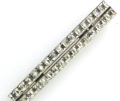 Diamanté & Sterling 2-Row Bar Brooch Supply