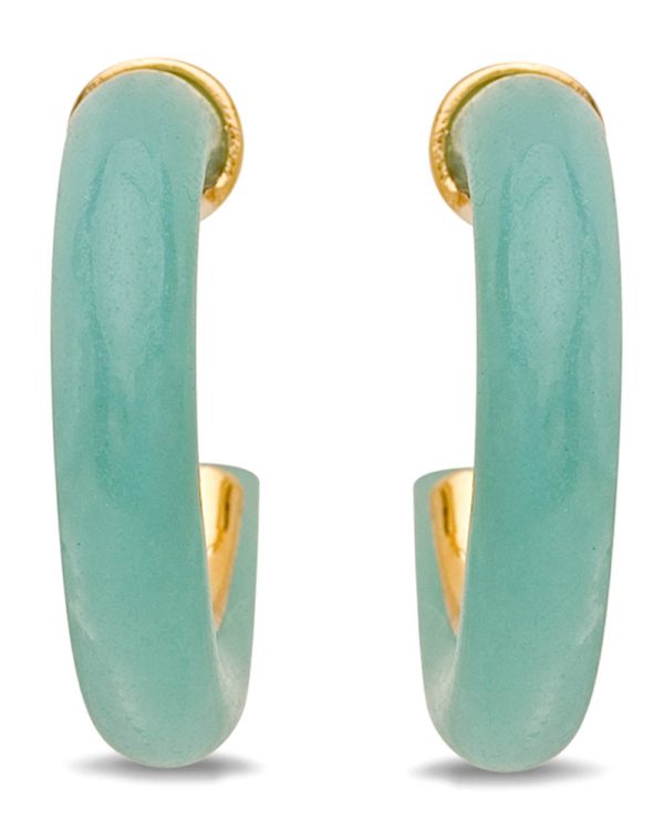 Amazonite Stone Small Hoop Earrings For Cheap