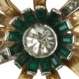 Emerald, Diamanté & Gold Bow Brooch by Mazer Bros. Fashion