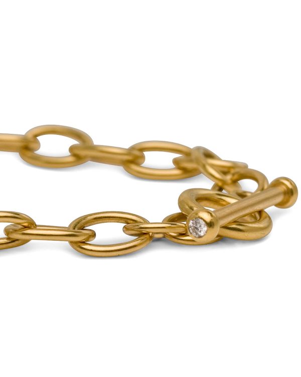 Yellow Gold Large Alternating Link Bracelet Fashion