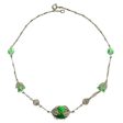 Green Bead & Chrome Necklace For Cheap