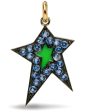 Blue Sapphire and Green Enamel Star Pendant Online