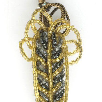 Gold & Black Bead Umbrella Brooch by Ornella Online now