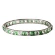 Emerald, Crystal & Sterling Art Deco Bangle Discount