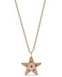 Yellow Gold and Pink Opal Star Pendant Necklace For Cheap