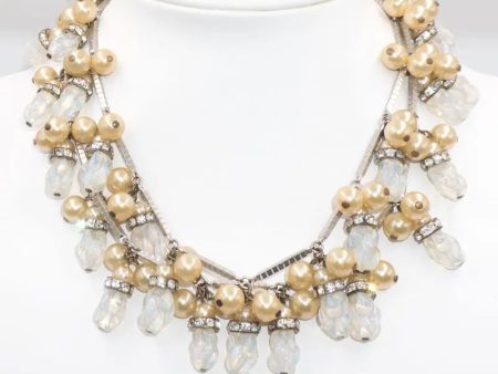 Pearl & Opalescent Bead 2-Strand Dangle Necklace Discount