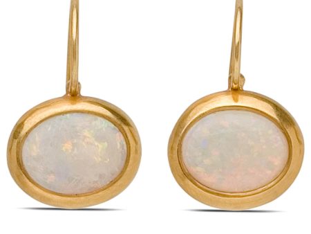 Small Oval Cabochon Crystal Opal Earrings Online