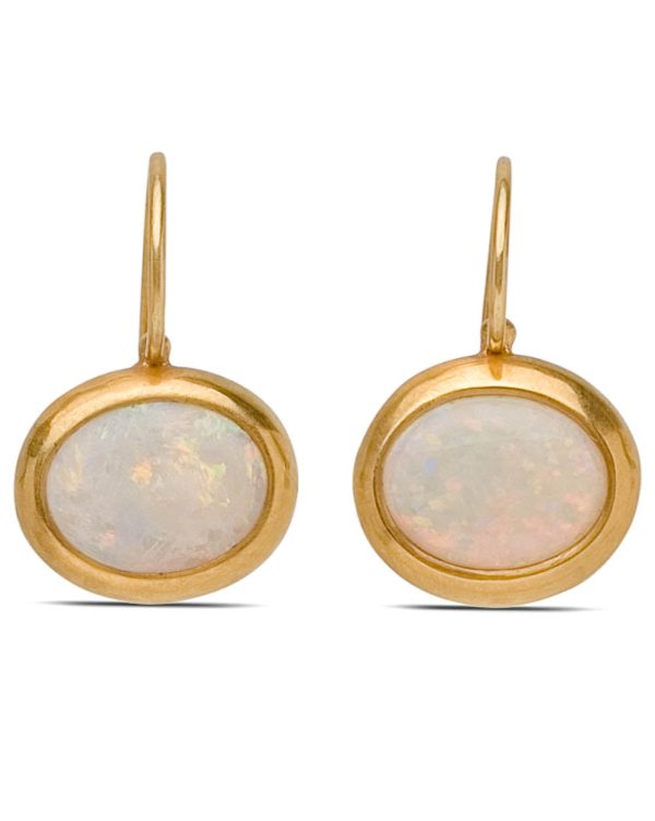 Small Oval Cabochon Crystal Opal Earrings Online