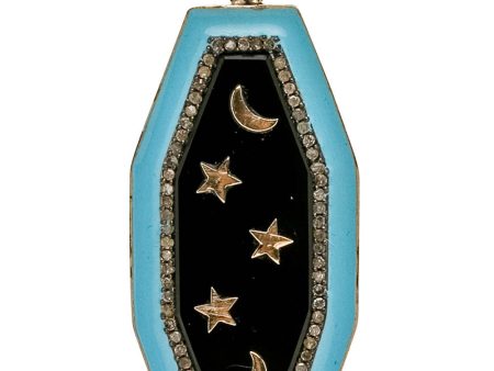 Diamond and Enamel Night Sky Oval Pendant Discount