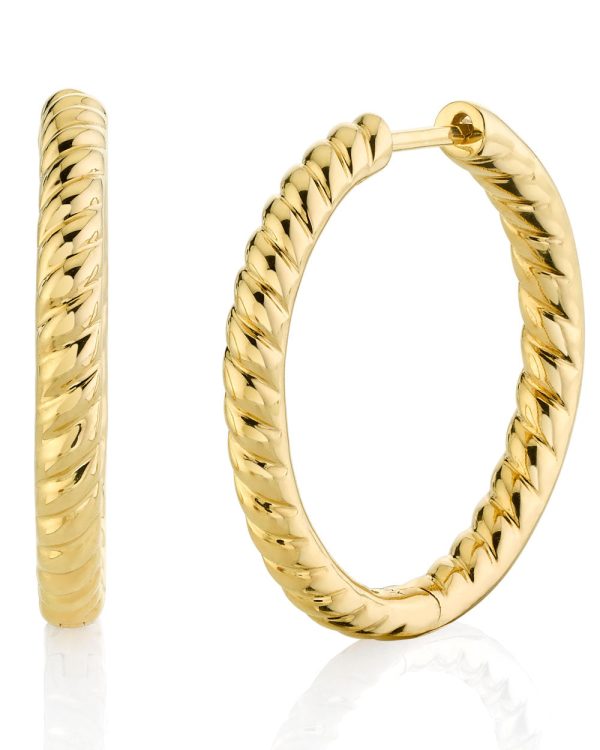 Yellow Gold Zoe Braided Hoop Earrings Supply