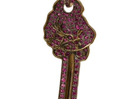 Brass and Ruby Key Pendant Online now