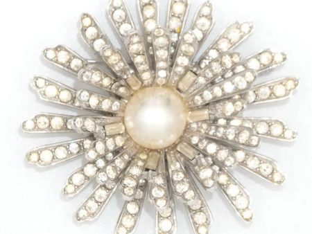 Diamanté & Pearl Flower Boucher Brooch Supply