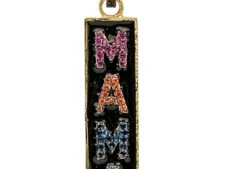 Yellow Gold Enamel and Sapphire Mama Pendant Sale