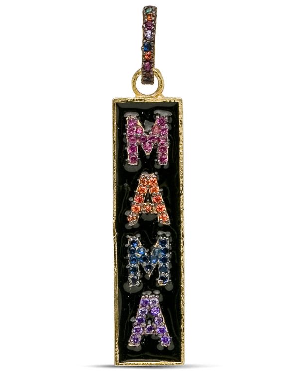 Yellow Gold Enamel and Sapphire Mama Pendant Sale