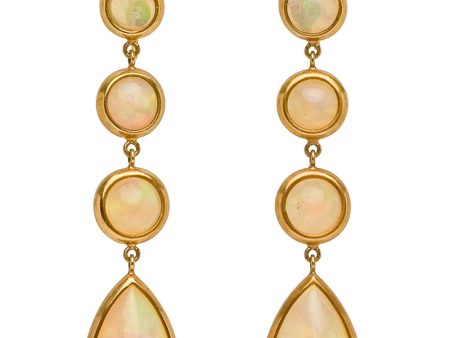 Yellow Gold Opal Drop Earrings Cheap