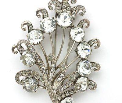 Diamanté & Sterling Flower Dress Clip Online Sale