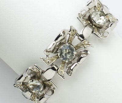 Diamanté & Sterling 1940s Bracelet by Coro Online