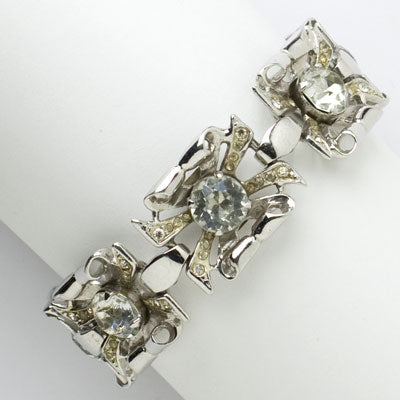 Diamanté & Sterling 1940s Bracelet by Coro Online