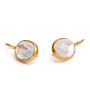 22K Rosecut Moonstone Oval Drop Earrings For Discount