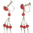 Red Bead Chandelier Earrings on Sale