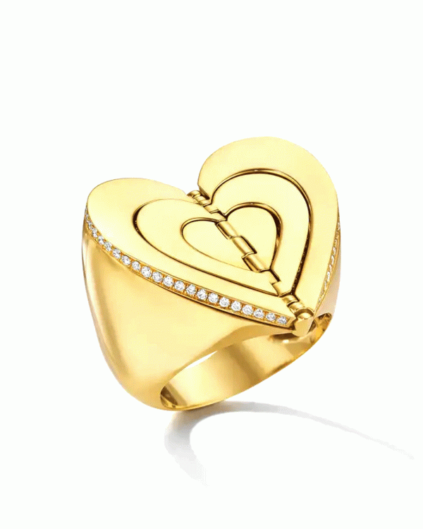 Gold and Diamond Endless Heart Cocktail Ring Online