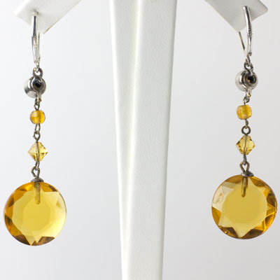 Citrine Gumdrop 1920s Earrings For Discount