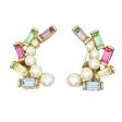 Pearl & Gemstone Crescent Bogoff Earrings For Discount