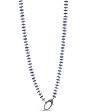 Sapphire and Lapis Disc Bead Long Link Necklace For Cheap