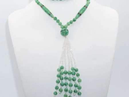 Green & Black Bead Sautoir Necklace Online