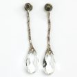 Glass Teardrop Earrings with Diamantés in Sterling Discount