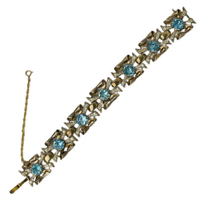 Aquamarine, Diamanté & Vermeil Coro Bracelet Fashion