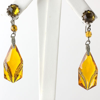 Citrine Pendant Earrings Fashion