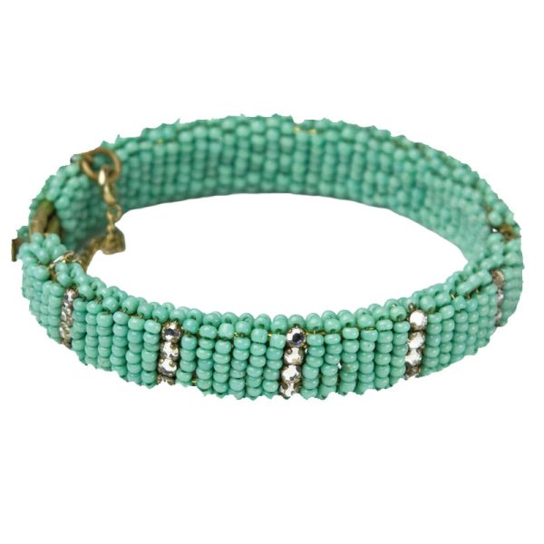 Turquoise Bead Bracelet with Diamantés For Cheap