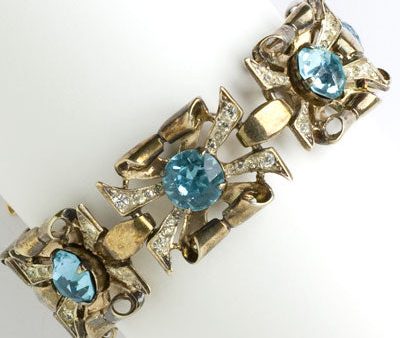 Aquamarine, Diamanté & Vermeil Coro Bracelet Fashion