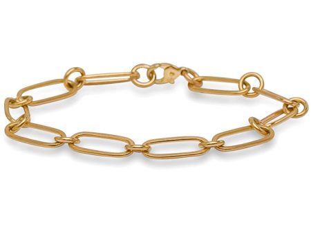 Yellow Gold Paperclip Link Bracelet on Sale