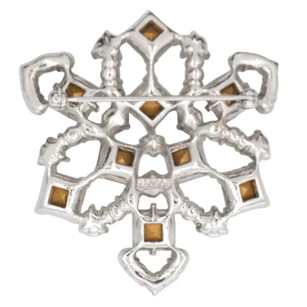 Diamanté Snowflake Brooch by Bogoff Supply