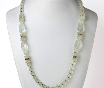 Frosted Bead & Rondelle Long Necklace by Miriam Haskell For Cheap