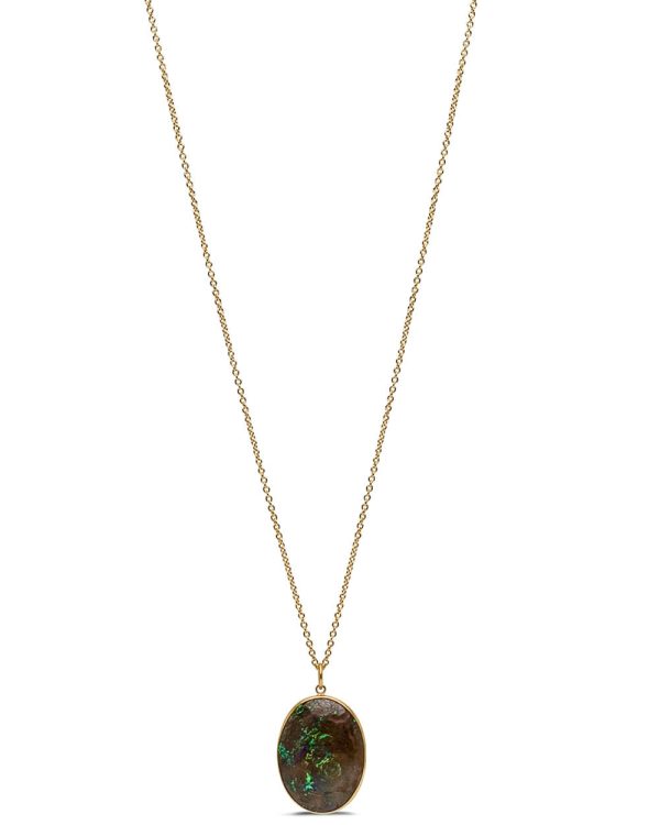 Yellow Gold Yowah Opal Oval Pendant Necklace Online Sale