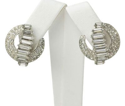 Diamanté Crescent Trifari Earrings Online