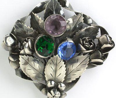 Amethyst, Emerald, Sapphire & Sterling Hobé Pin Online