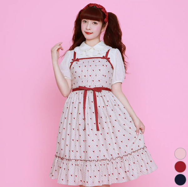 Little Dot Heart Jumperskirt Dress Online Hot Sale